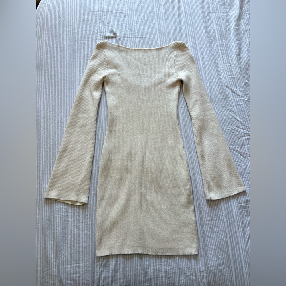 H&M Long-Sleeve Cream Dress